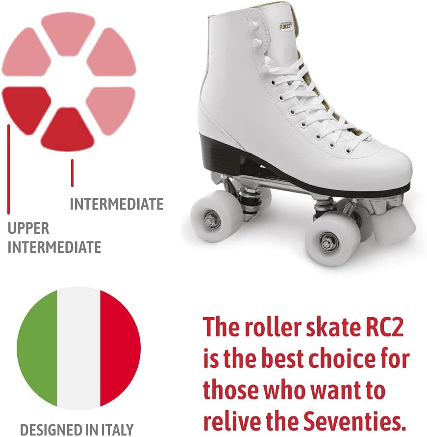 Roces Unisex-Erwachsene RC2 Classicroller Rollerskates/Rollschuhe Artistic 37 Weiss (White/001), 37
