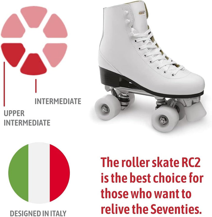 Roces Unisex-Erwachsene RC2 Classicroller Rollerskates/Rollschuhe Artistic 37 Weiss (White/001), 37