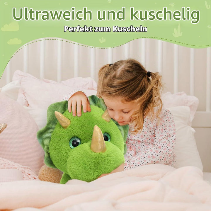 MorisMos Weich gefülltes Triceratops Plüschtier für Kinder, Riesen Dinosaurier Kuscheltier, 62cm Din