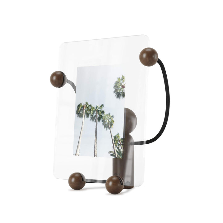 Umbra Woody 20 x 25 cm Bilderrahmen für den Tisch, Glas, Schwarz/Walnuss, Large Schwarz/Walnuss Gros