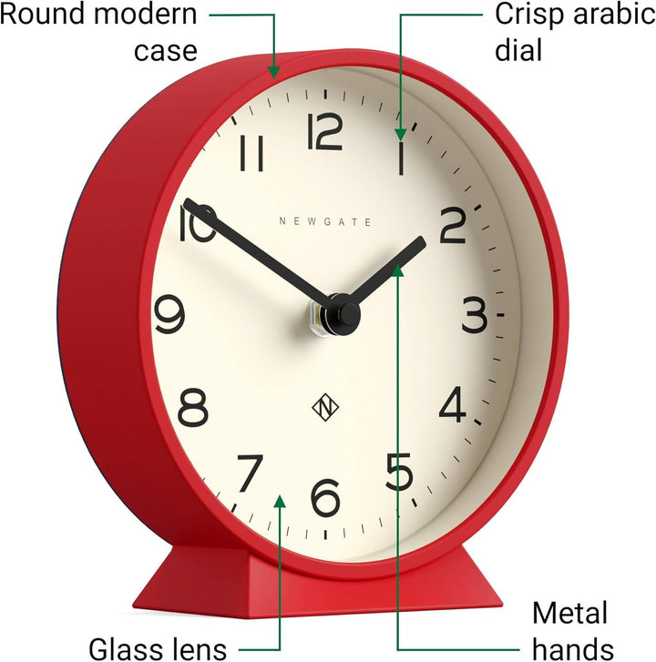 NEWGATE® M Mantel - Silent Sweep Kaminuhr - 'No Tick' - Moderne Kaminuhr - Kleine Uhr - Wohnzimmeruh