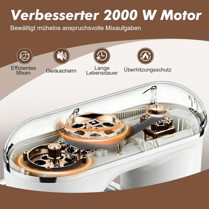 Fab-Serie 8L Küchenmaschine von Kitchen in the box, leistungsstarke Rührmaschine bis zu 2000W, ideal