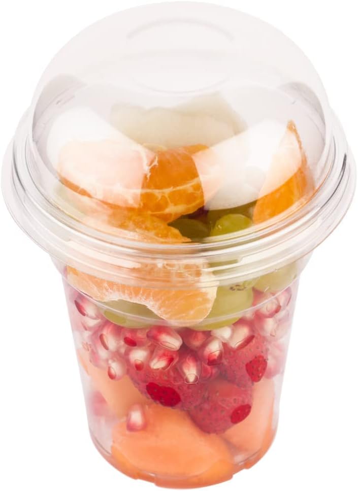 1000 Klarsicht Obstbecher Softeisbecher Müslibecher Salat Shaker Ø92mm 12oz 350ml inkl. Domdeckel ge