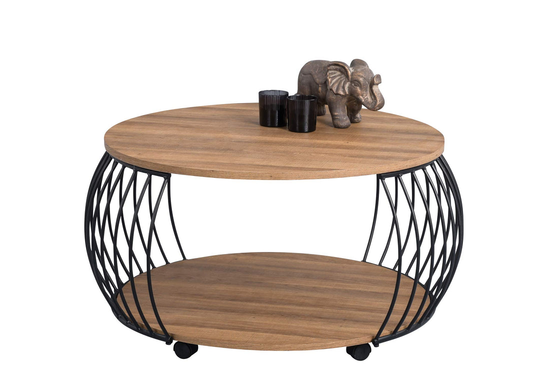 M2 Kollektion Peking 2 Couchtisch/Sofatisch, MDF, Höhe 47cm, Durchmesser 80cm Peking 1, Peking 1