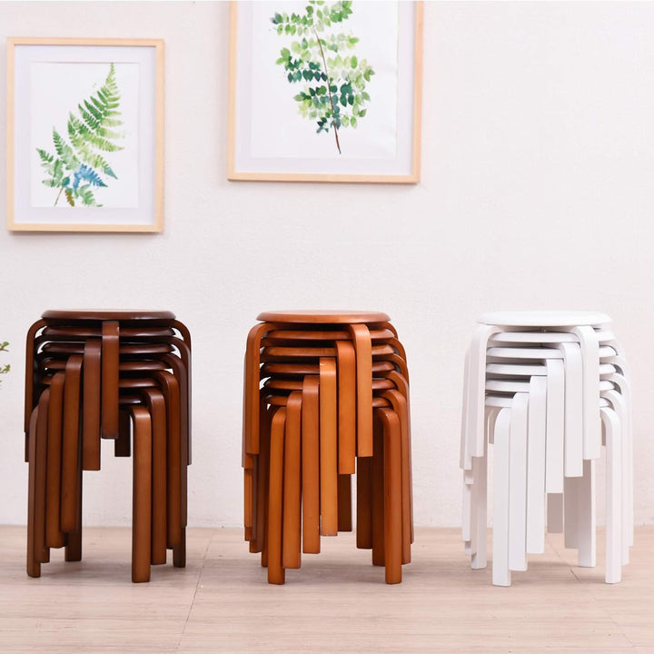 IBUYKE Stapelhocker-Massivholz Hocker Hausbank Holzhocker Mode Kreative Hocker Moderne Esstisch Hock