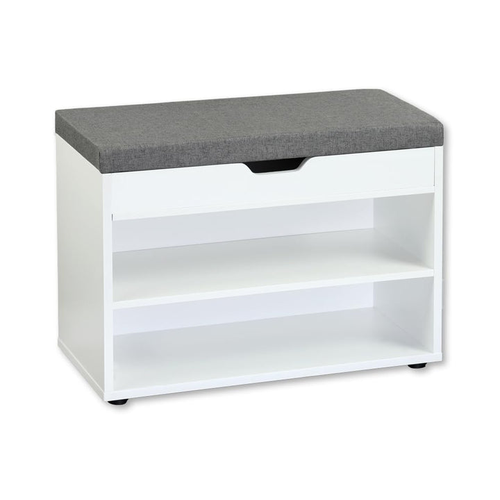 Kesper | Schuhschrank mit Sitzkissen, Material: Faserplatte, Masse: B60 x H45 cm x L30 cm, Farbe: We