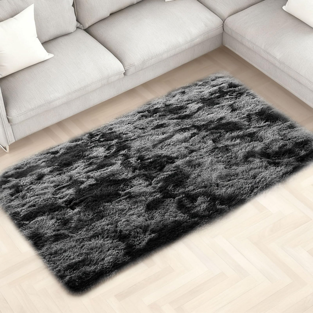 Bibykivn Teppich Wohnzimmer Hochflor Teppiche Waschbarer, 80x160cm Moderner Langflor Teppiche Anti-R