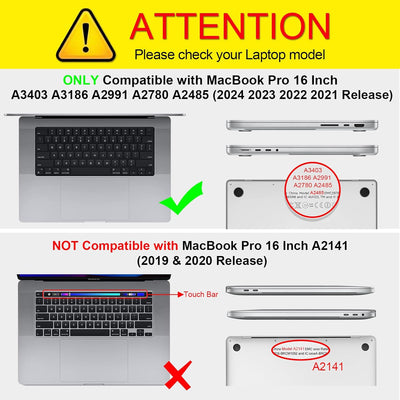 Fintie Hülle Kompatibel mit MacBook Pro 16" (2023-2021 Freisetzung) A2991 A2780 A2485 M3 M2 M1 Pro/M