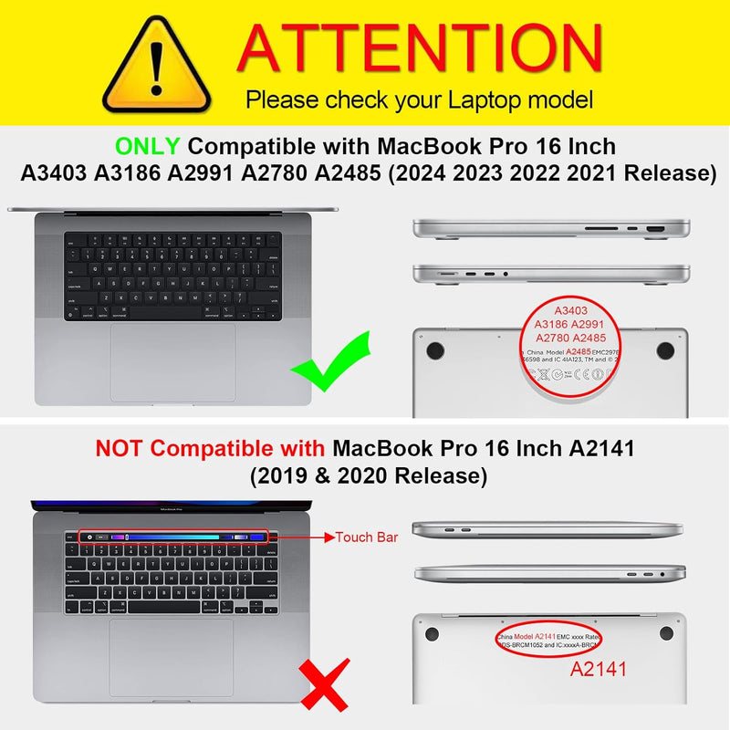 Fintie Hülle Kompatibel mit MacBook Pro 16" (2023-2021 Freisetzung) A2991 A2780 A2485 M3 M2 M1 Pro/M