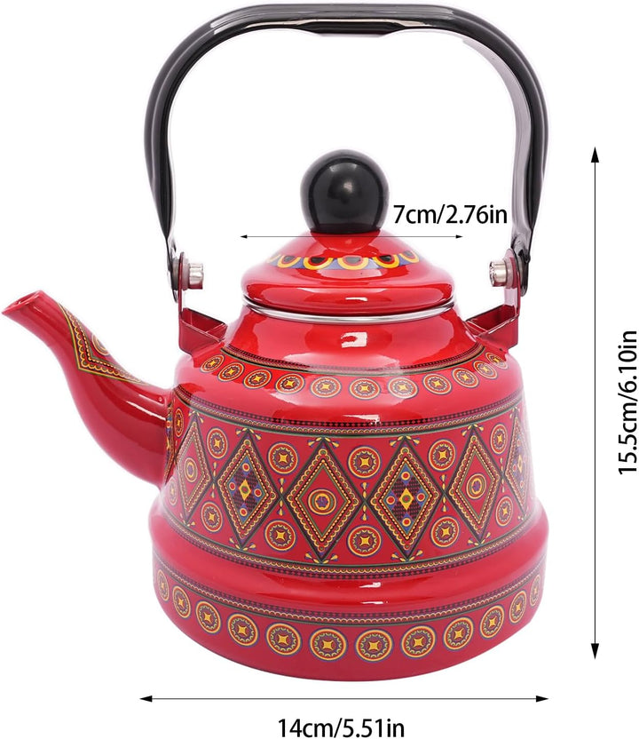 Emaille Kanne Kaffeekanne, 1.1L Wasserkessel Emaille für Kaffee, Tee, Milch, Öl Verwendet Werden, In