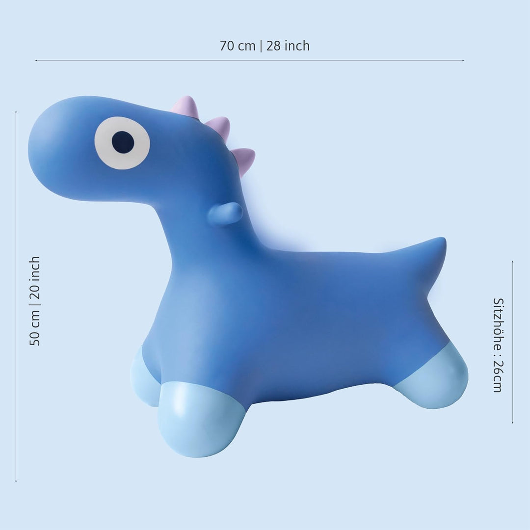 Quut - Hoppi Dino Springen – aufblasbares Springspielzeug – Aussen und Innen – Design – inklusive Pu