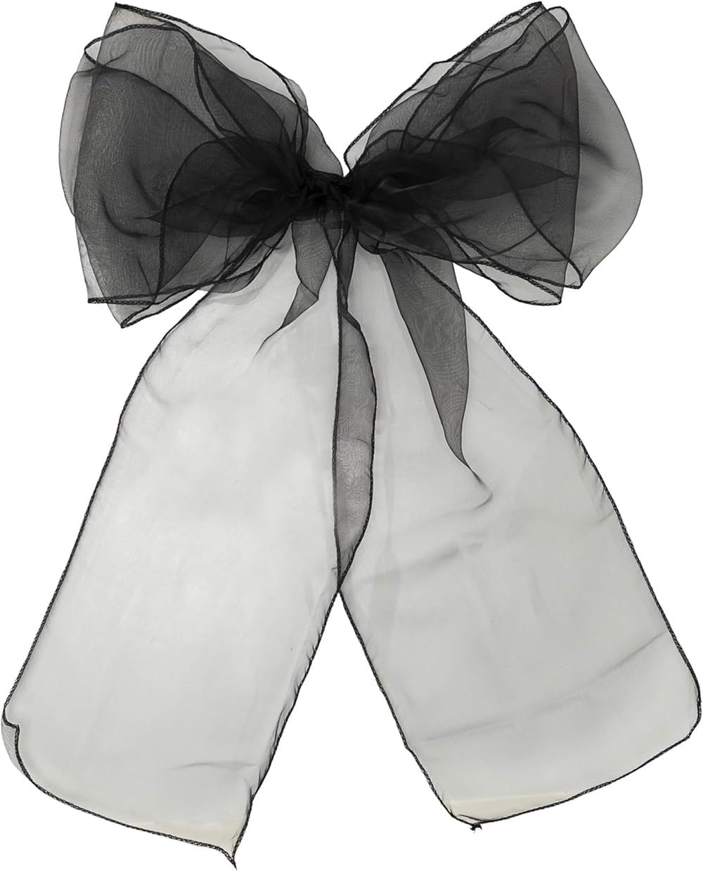 CNFQ Stuhlschleifen, Organza, für Taufe, Party, Dekoration, Hochzeit, Schwarz, 50 Stück, Schwarz