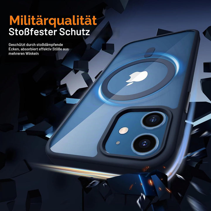 ORETECH für iPhone 12 Hülle 6,1 Zoll mit 2 Schutzfolie, Kompatibel mit Mag-Safe, Stossfest Kratzfest