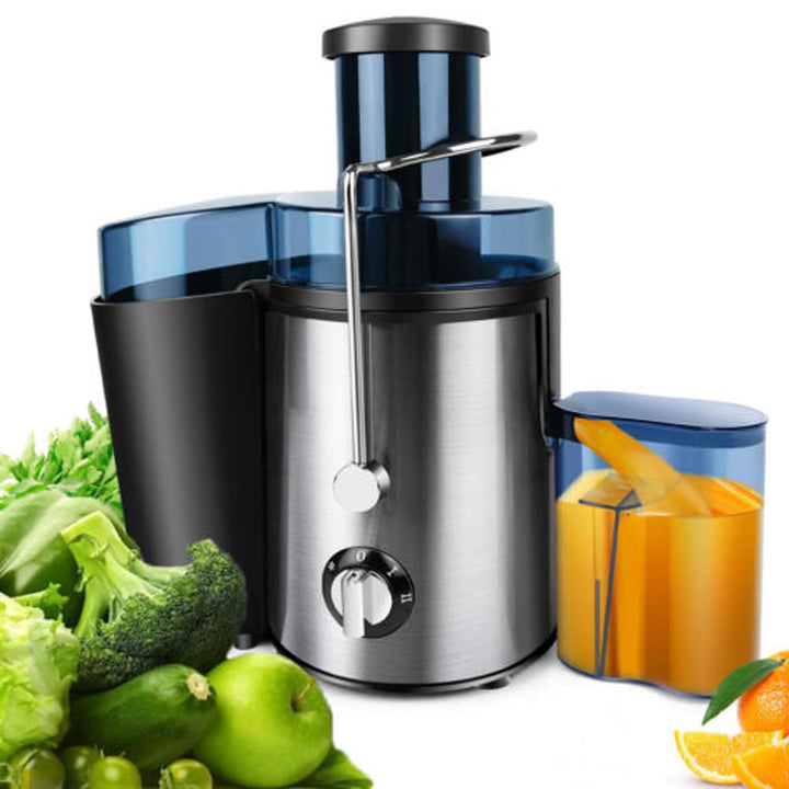Entsafter für Obst und Gemüse in Edelstahl, Extraktor Power 400W Zentrifugaler 65 MM Einfüllöffnung