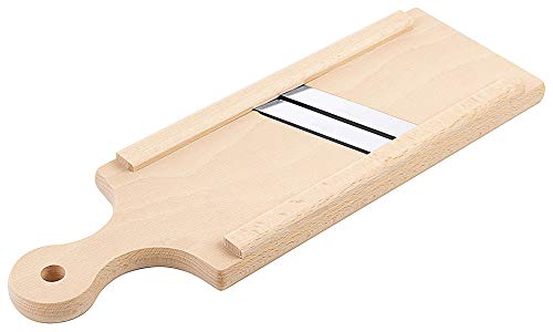 Gurkenhobel aus naturbelassenem Holz - mit Klingen aus gehärtetem Edelstahl/Abm.: 41 x 14 cm | ERK