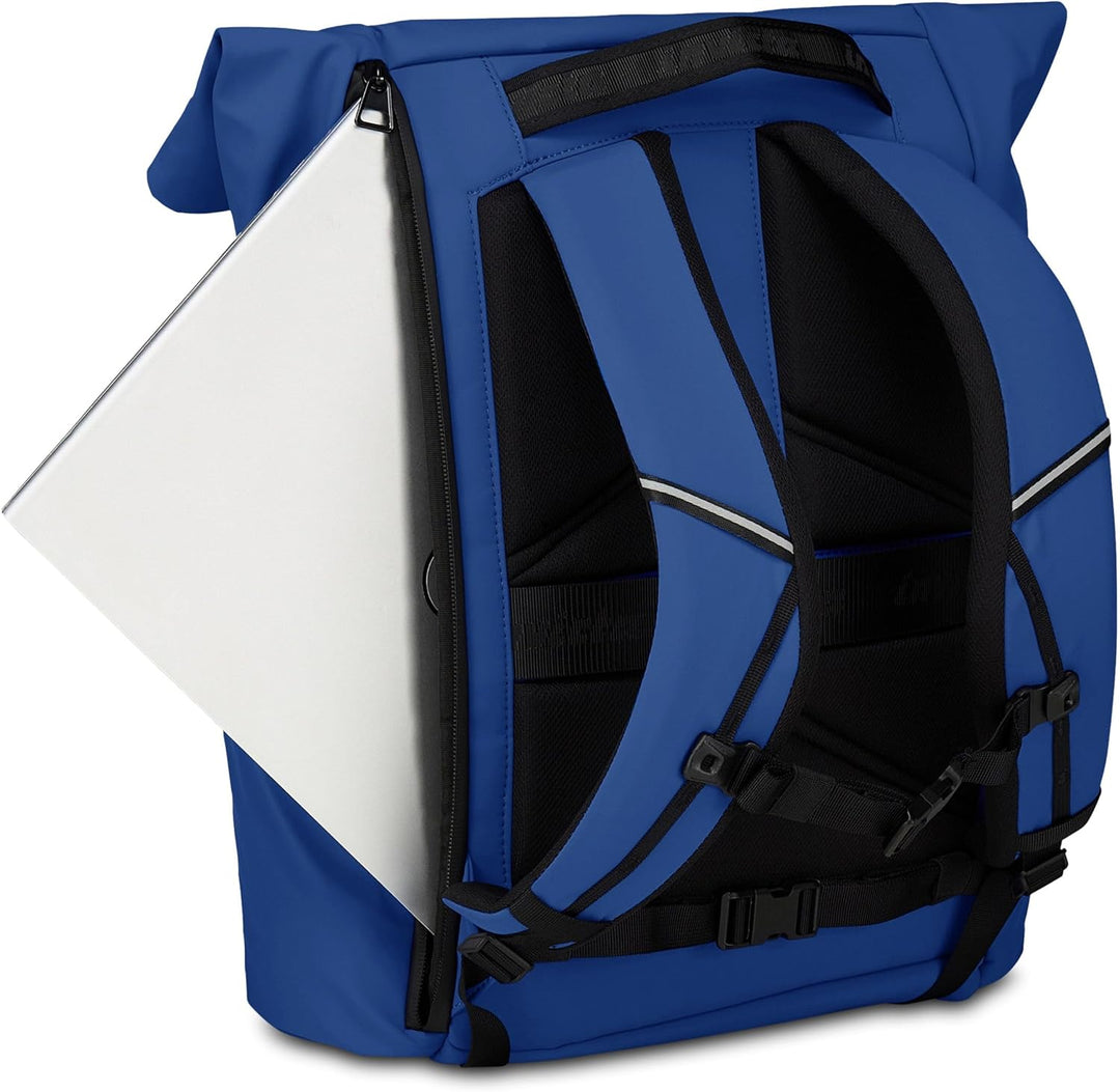 Invicta FOLD Rucksack Laptoptasche Business, Leicht, kompakt, mit Laptopfach, Rolltop Rucksack für B