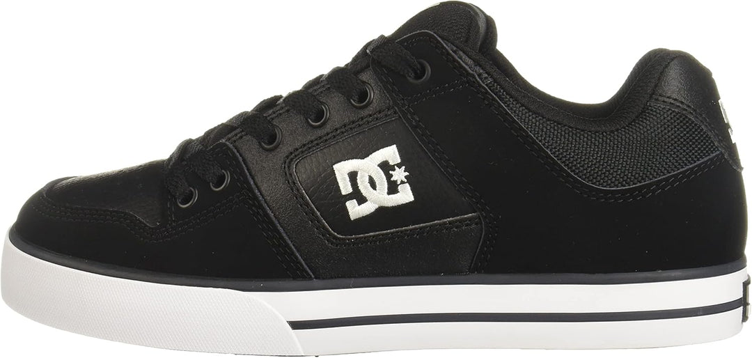 DC Shoes Herren Pure Skate-Schuh 38.5 EU Schwarz Schwarz Weiss, 38.5 EU Schwarz Schwarz Weiss