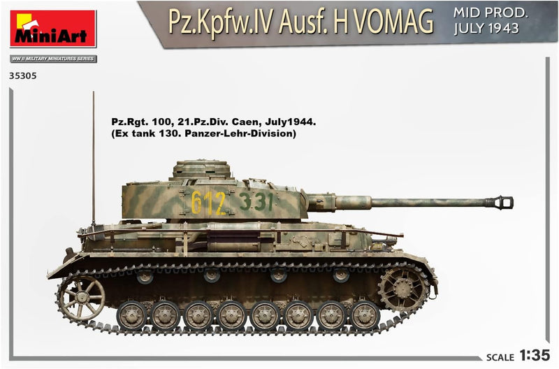 MiniArt MIN35305 1:35-Pz.Kpfw.IV AUSF H Vomag Mid Prod (Int Kit) Massstab Modell