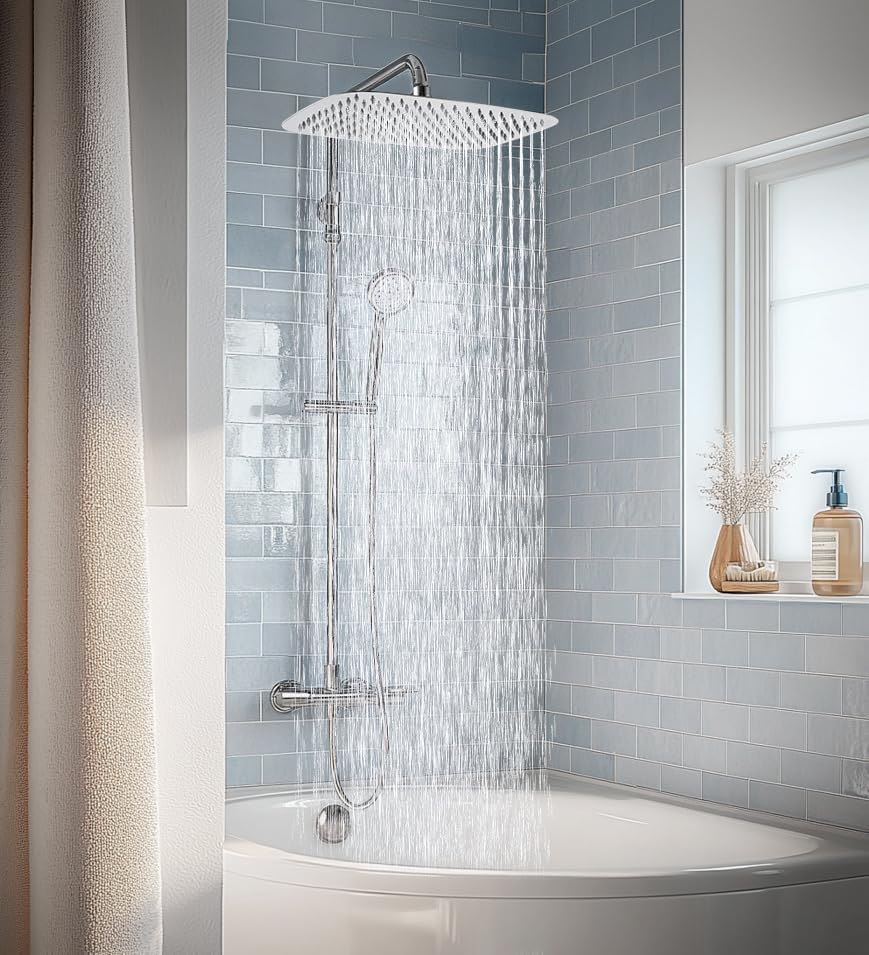 HardiValue Duschkopf Regendusche 14 Zoll (40 x 25 cm), Edelstahl Regendusche Duschkopf, Anti-Kalk-Dü