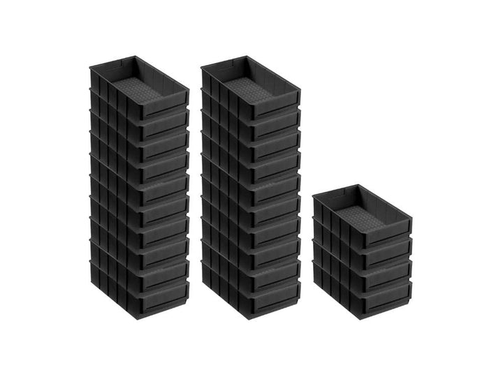 SuperSparSet 24x Leitfähige Industriebox 300 B | HxBxT 8,1x18,3x30cm | 3,4 Liter | ESD, Sichtlagerka