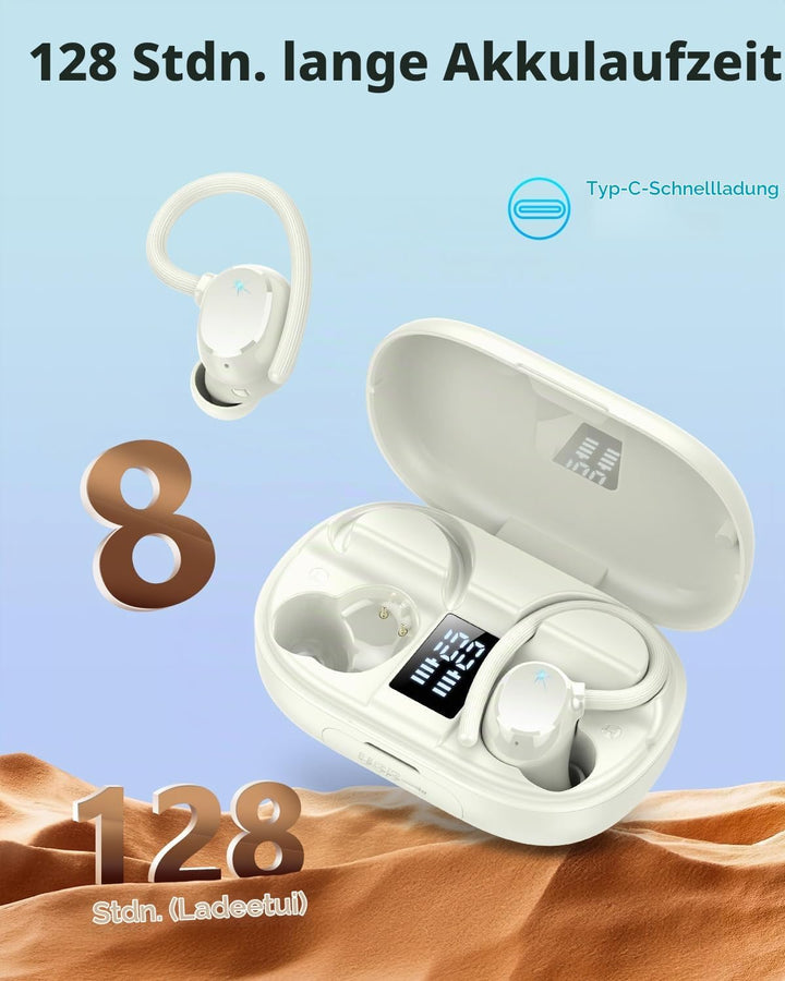 Bluetooth Kopfhörer Sport, 2026 in Ear Kopfhörer Kabellos Bluetooth 5.3 mit HD Mic, Herausragender S