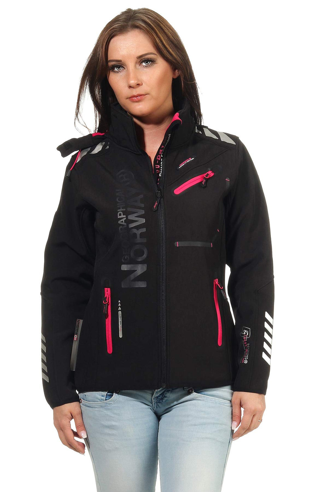Geographical Norway Damen Jacke Softshell XL Rose - Black/F.Pink, XL Rose - Black/F.Pink