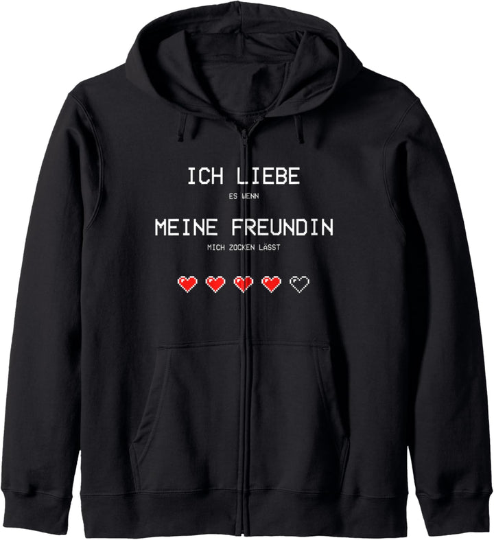 Ich liebe es wenn meine Freundin mich zocken lässt I Gamer Kapuzenjacke