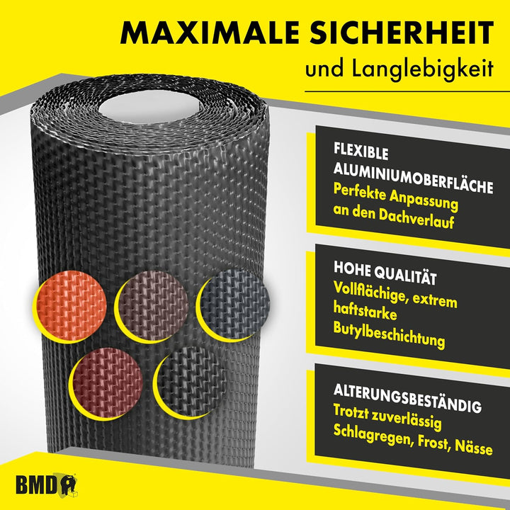 BMD 3D Kaminanschlussband Wandanschlussband 300 mm x 5 m (braun RAL 8017) Kaminanschluss Wandanschlu