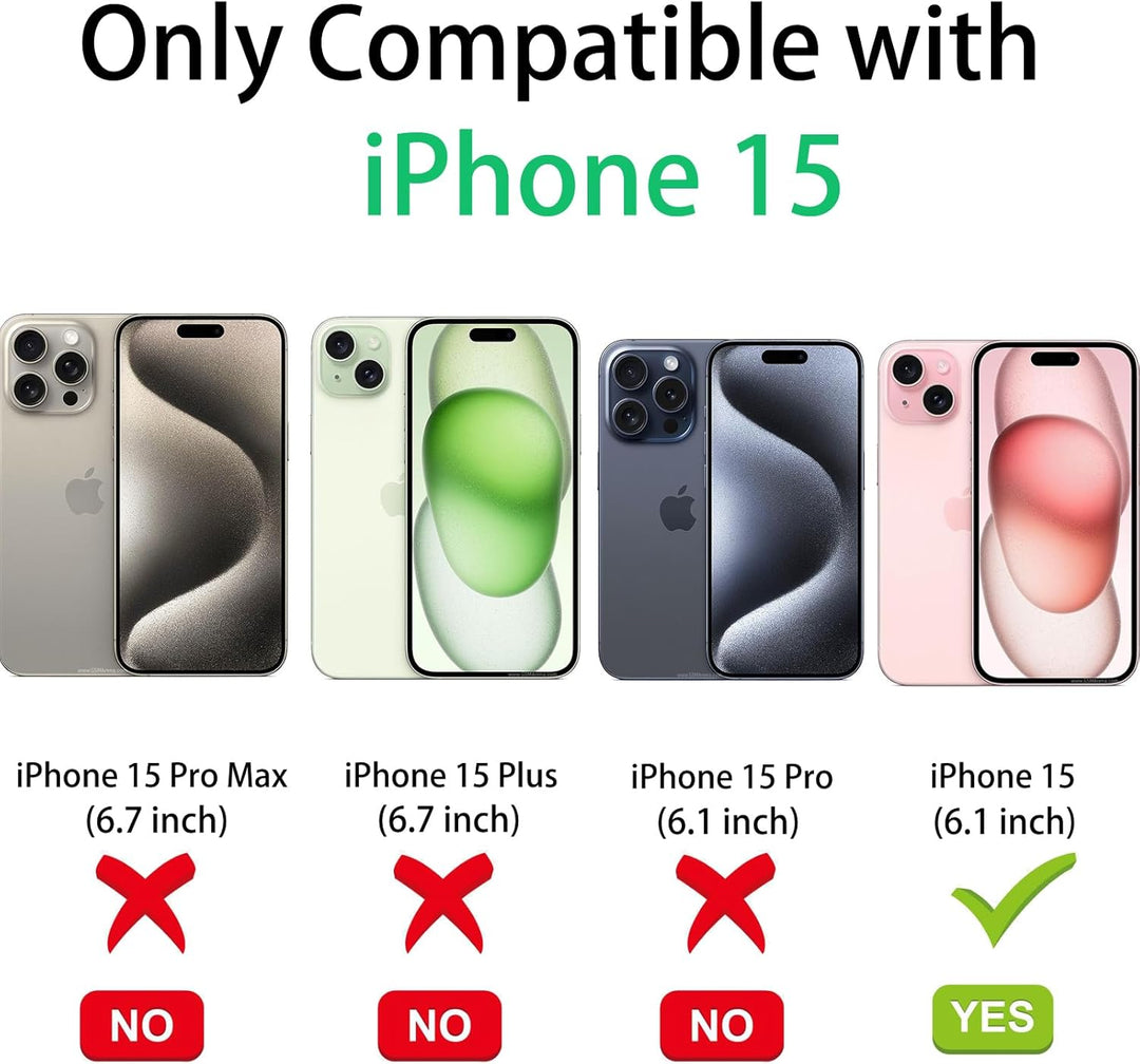 UYMO Handykette Hülle mit Band Für iPhone 15 6.1" -| mit 2 Stück Schutzfolie |, Necklace Transparent