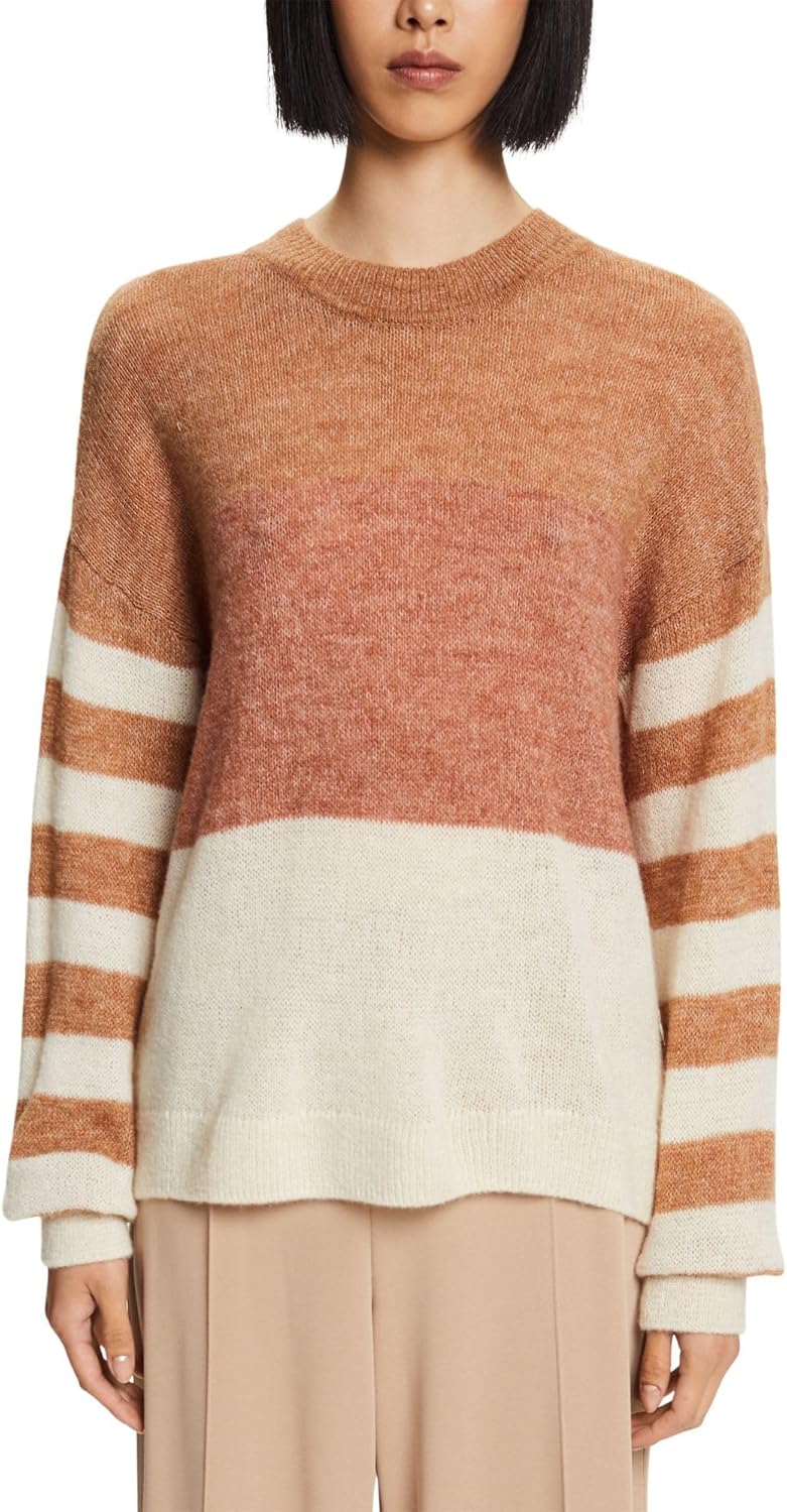 ESPRIT Pullover im Colorblock-Design, Wollmix
