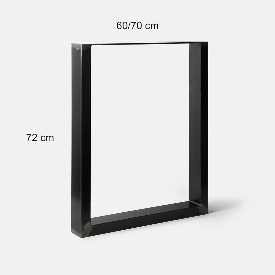 1 Paar (2 Stück) BestLoft Kufen – Tischkufen im Industriedesign aus Rohstahl (60x72cm, Transparent P