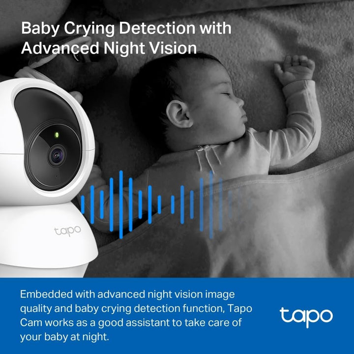Tapo C200C 360°-WLAN-Überwachungskamera für den Innenbereich, 1080P, Nachtsicht, Bewegungserkennung,