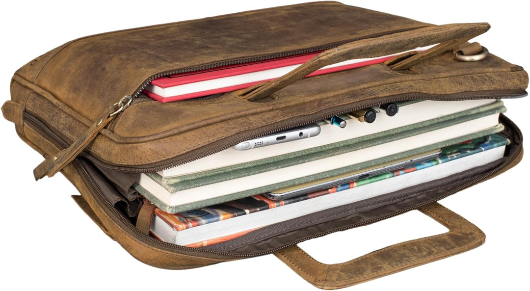 STILORD "Pierce Laptoptasche mit Griff Leder Aktentasche 15 Zoll Vintage Dokumententasche A4 Busines