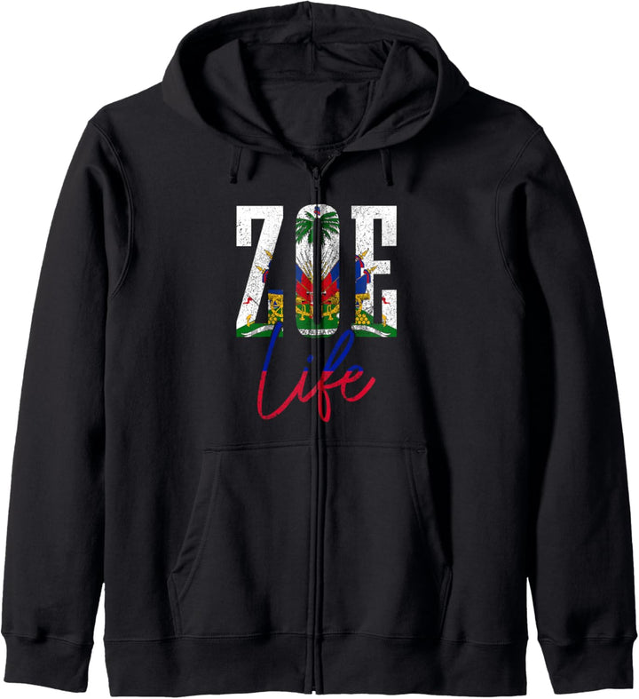 Haiti Zoe Haitianische Flagge Karibik Souvenir Kapuzenjacke