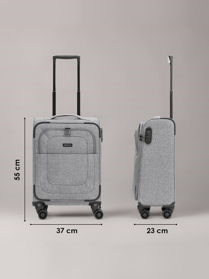 REDOLZ Cabin Weichschalen Kabinen-Koffer | Leichter Trolley mit 4 Doppelrollen für Damen & Herren 37