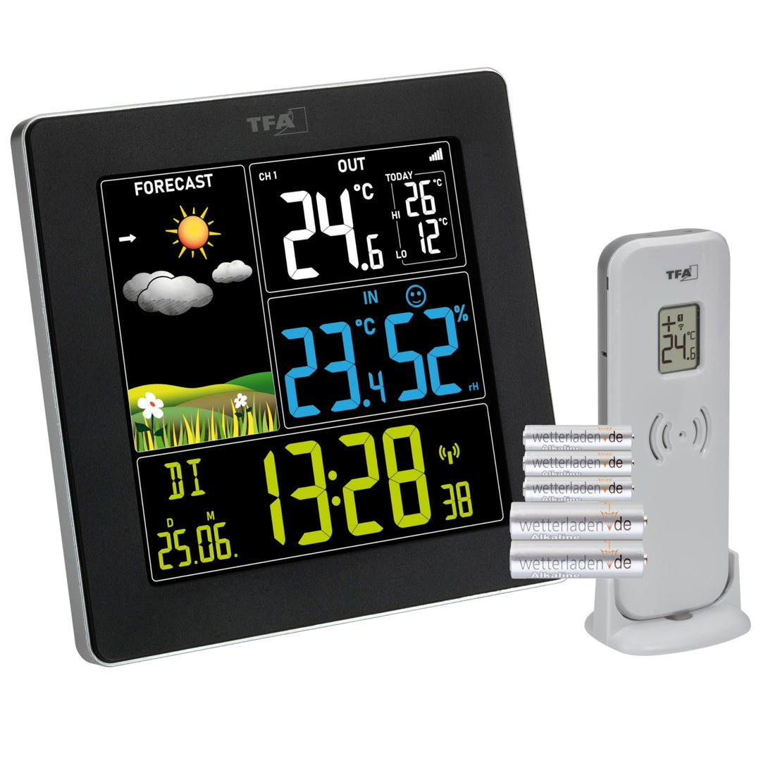 TFA Dostmann Wetterstation Funk mit Aussensensor SUN2 digital, 35.1174, für Innen und Aussentemperat