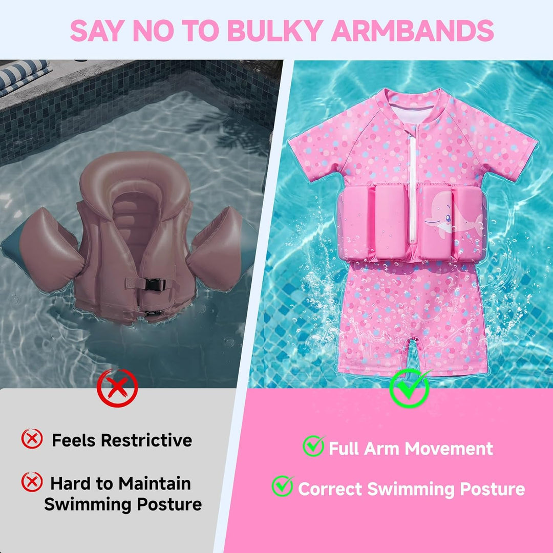 Badeanzug Baby Mädchen Jungen mit Floatation Kleinkind Schwimmtraining Hilfe Schwimmende Badeanzug E
