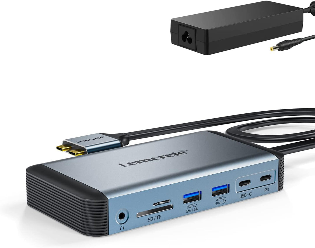USB C Docking Station für MacBook Dual Display, Lemorele 12 in 2 Docking Station mit Dual 4K@60Hz HD