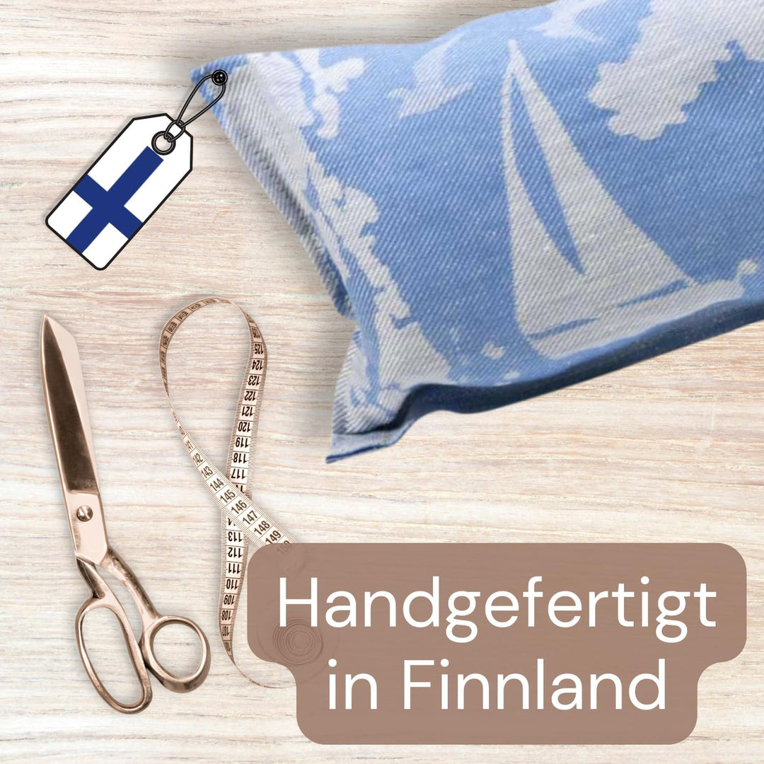 POOL Total Jokipiin Premium Saunakissen 2X Saaristo 40x22 cm - 100% Made in Finland - Leinen &amp; Baumw