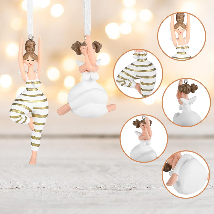Yoga Engel Anhänger, süsse Geschenkidee, Christbaumschmuck, Fensterdekoration, kleine Dekofigur zum