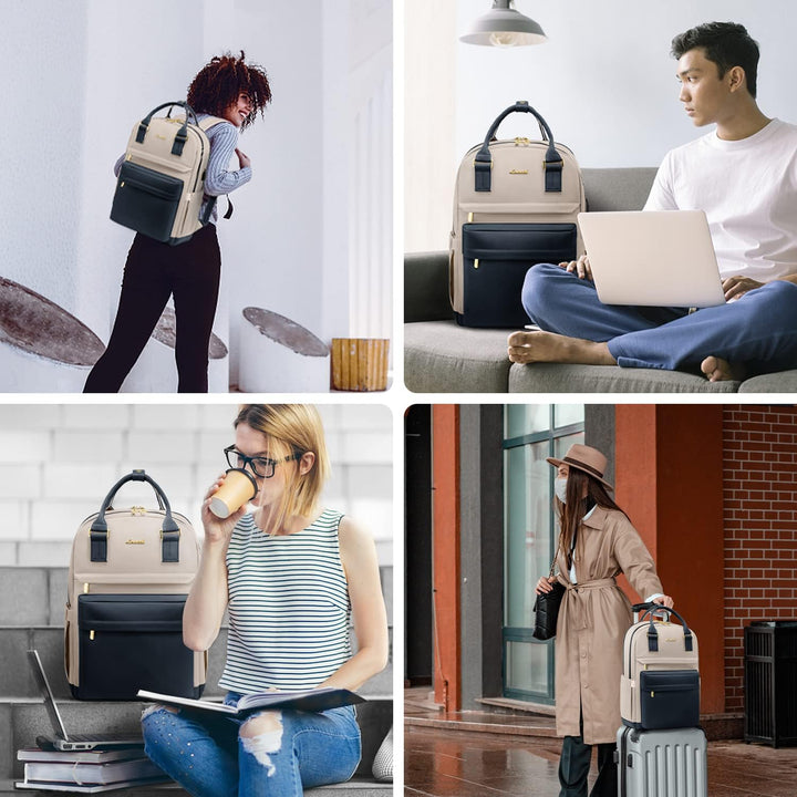 LOVEVOOK Laptop Rucksack Damen, 15,6 Zoll Schulrucksack Mädchen mit Laptopfach, Wasserdichter Schult