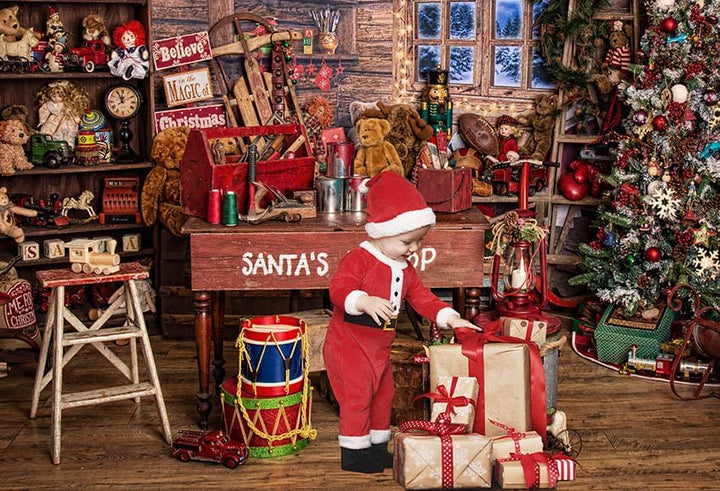 MEHOFOND 2,1 x 1,5 m Weihnachts hintergrund Weihnachts geschäft Toyshop Fotografie Hintergrund Vinta