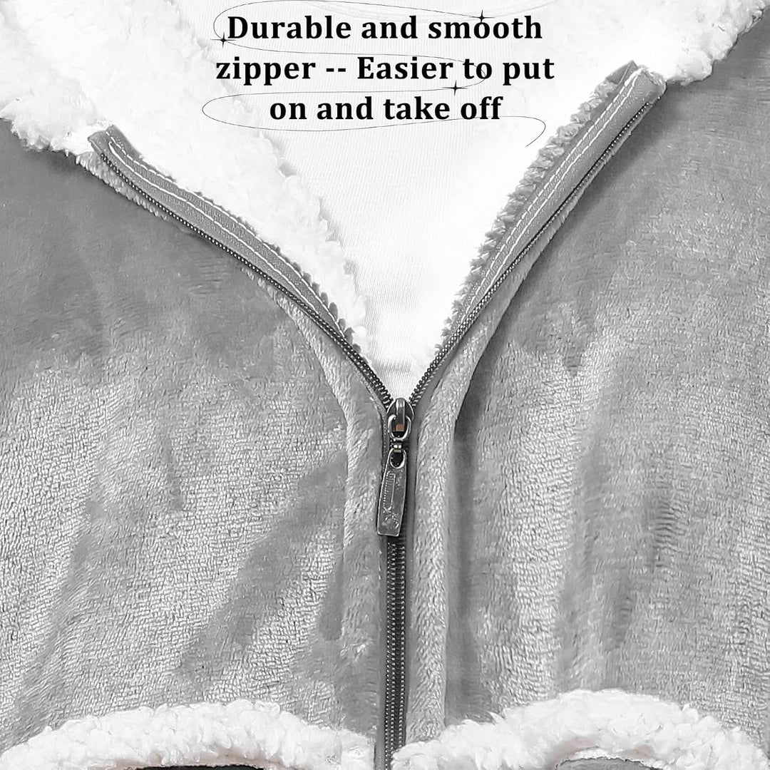 FEELJAM Decke mit Ärmeln und Kapuze, Hoodie Decken Pullover Kuscheldecke mit Ärmeln und Reissverschl