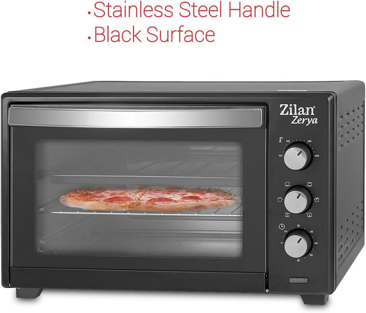 Zilan Elektrischer Konvektionsofen, Zerya, 45 l, multifunktional, programmierbar, 230 °, Timer 60 Mi