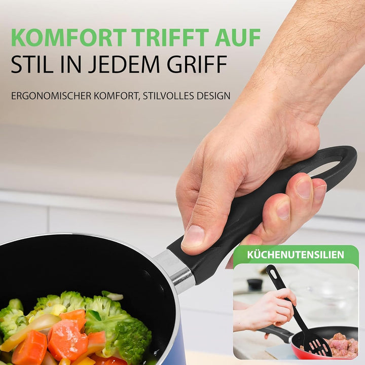 NutriChef Töpfe und Pfannen Set, Kochgeschirr Set 15-Teilig, Antihaft Cookware Set Inkl. Topfset, Pf