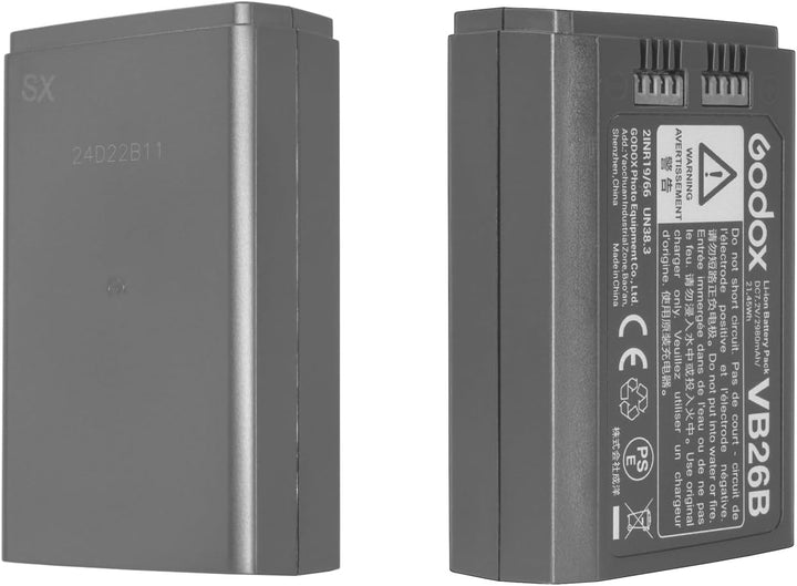 Godox VB26A VB26 Lithium Akku Battery Kompatibel für Godox V1-S V1-N V1-C V1-F V1-O V1 Rundblitzgerä