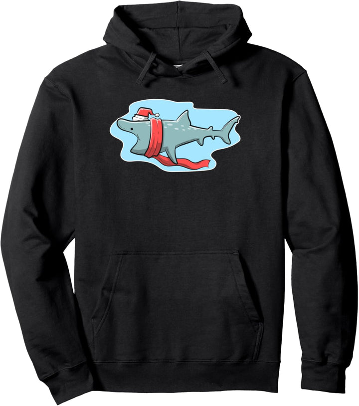 Weihnachts-Riesenhai-Bild Pullover Hoodie