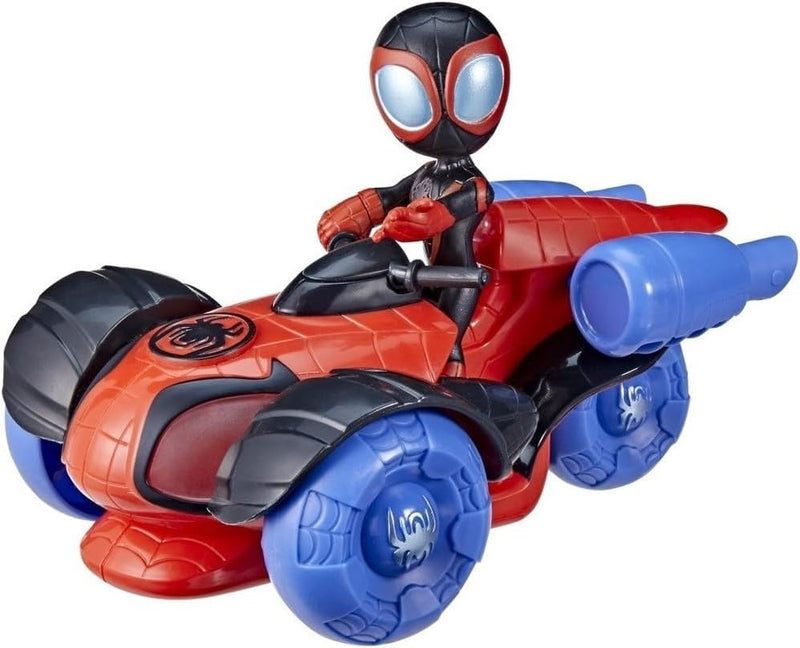 Marvel Spidey and His Amazing Friends Leuchtender Techno-Racer, Spielzeug mit Lichtern und Geräusche