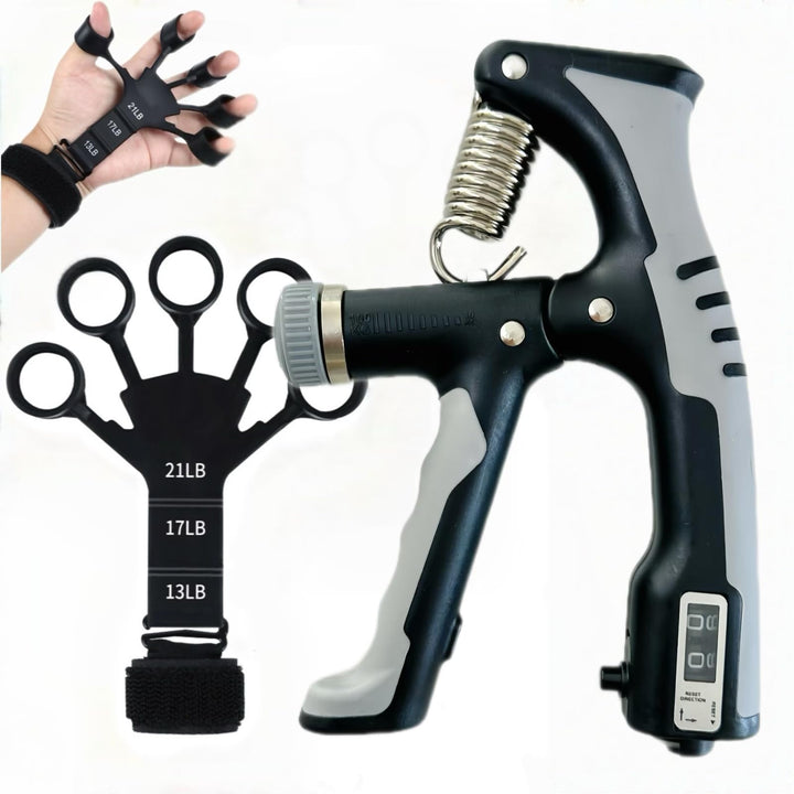 Handtrainer Fingertrainer 2er Set Griffkraft trainer,Einstellbarer Widerstand Fingertrainer(10-100kg