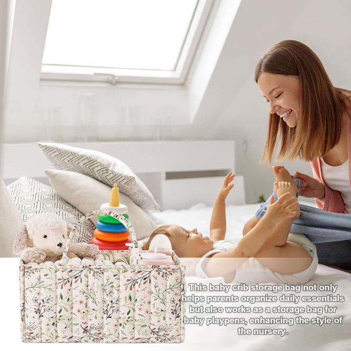Wickeltasche Organizer, Baby Windel Caddy Organizer, 38x25.5x18cmcm Wickel Organizer mit Fächern & G